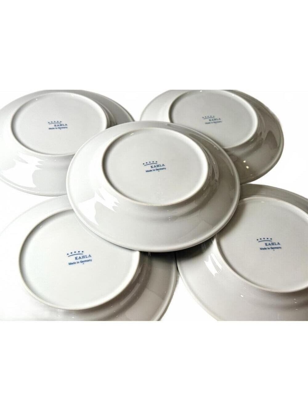 Set of 5 Vintage Kahla Germany Teal Green Rim Porcelain Plates 8 in Minimalist - Picture 4 of 6